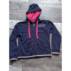 Ariat Girls M (10) Blue/Pink Hoodie With  Ariat Logo On Back